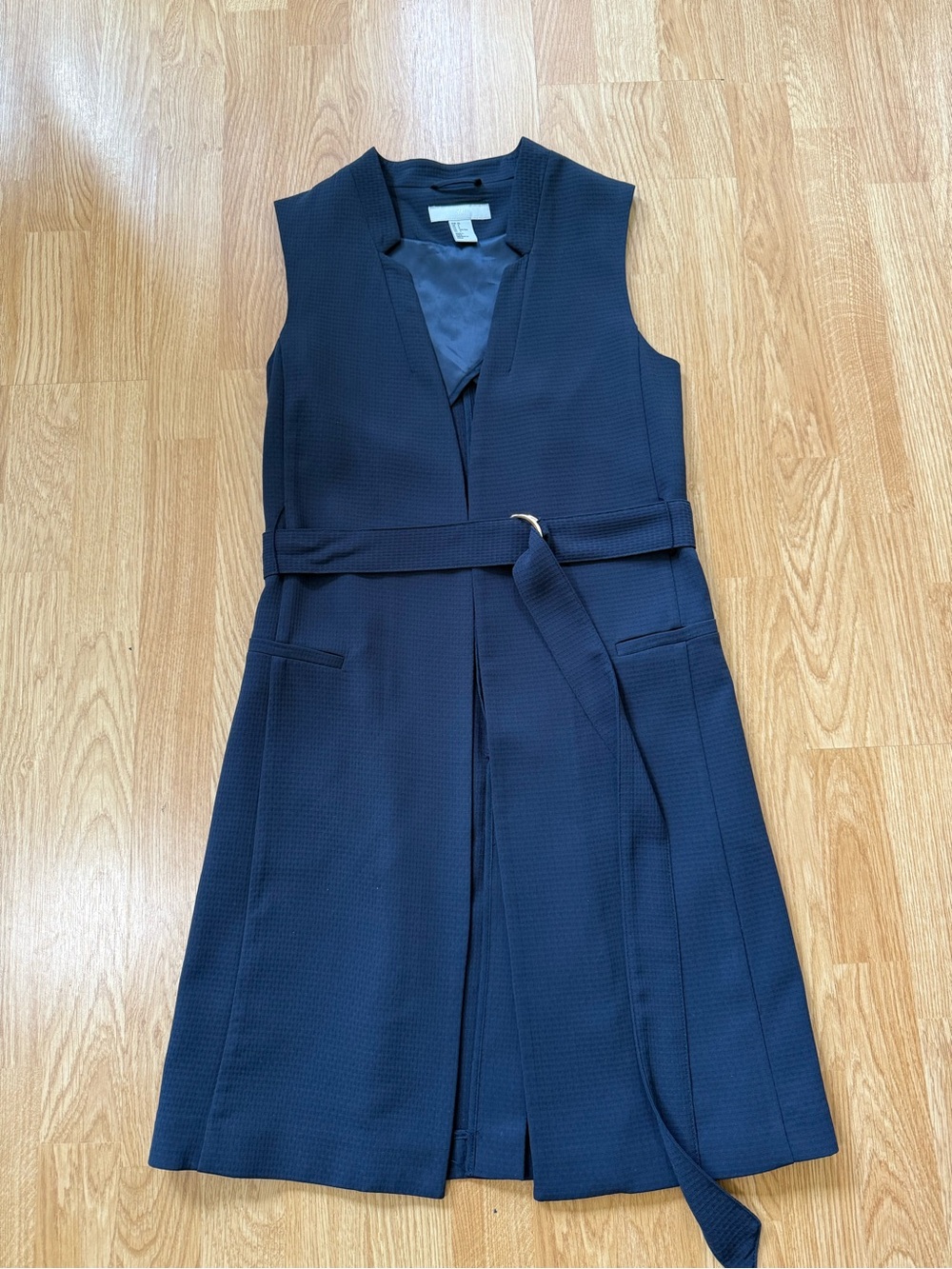 H&M Navy Blazer Dress Sleeveless With Belt - Size 2 ( NEW WITHOUT TAG )